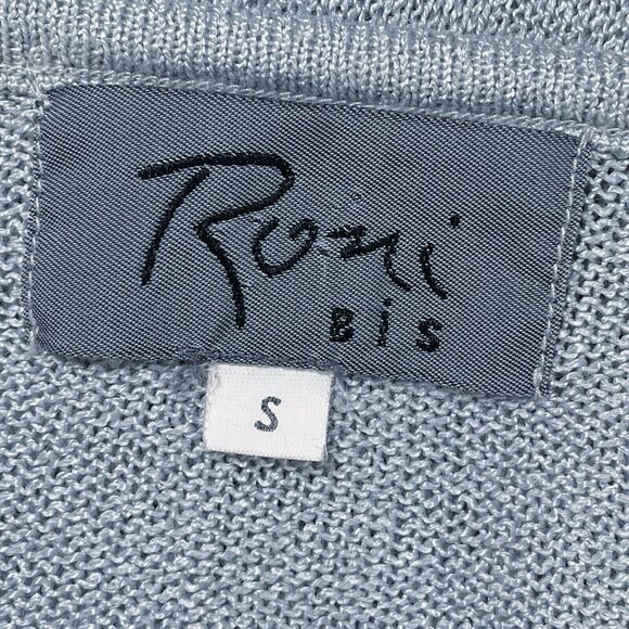 Roni Rabl Bis Israel Lettuce Hem Swing Sweater Sz S Pale Blue Silky Cotton Blend - Picture 11 of 12